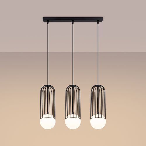 Sollux Lighting Hanglamp BRINA 3L zwart - 54x12x115cm