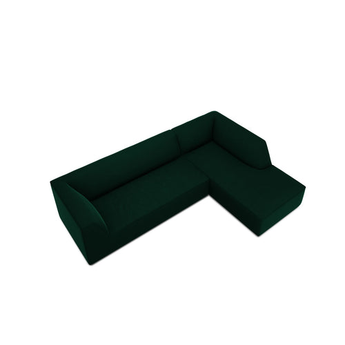Cosmopolitan Design - Modulaire hoekbank rechts Siena 4-zits, flueel flessengroen - 180x273x69cm