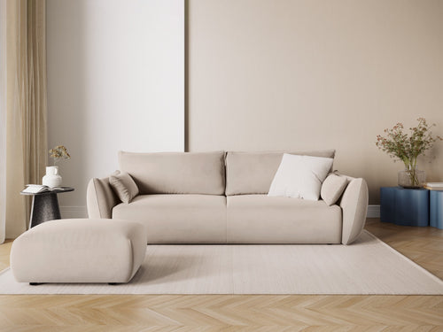 Cosmopolitan Design Poef Matera flueel beige - 68x86x40cm