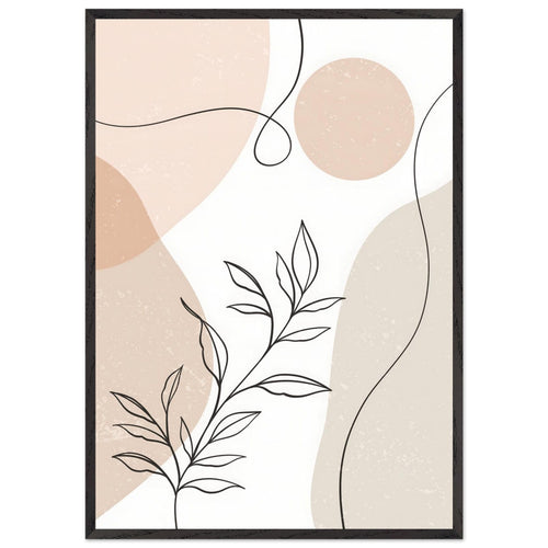 Artfulprints Poster met Lijst Boho – Whispering lines   - 70x100 cm - beige