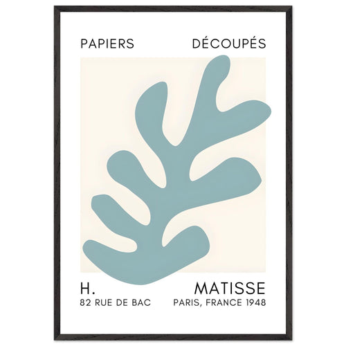 Artfulprints Poster met Lijst Matisse – Ocean petals turquoise   - 70x100 cm - Turquoise