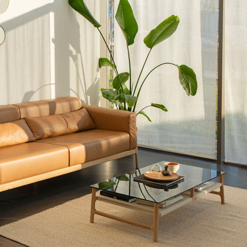 Gazzda Fawn Coffee Table Glazen Salontafel Whitewash / Grey - vtwonen shop