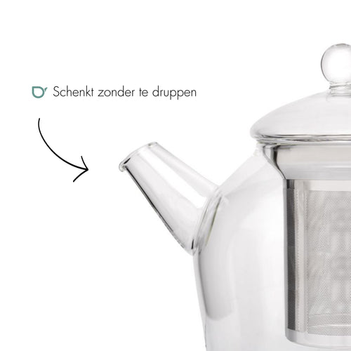 Bredemeijer - Glazen Minuet Santhee theepot 1,2L+filter - vtwonen shop