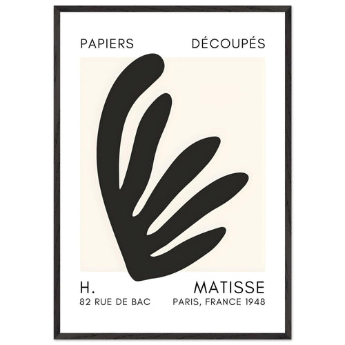 Artfulprints Poster met Lijst Matisse – Aquatic impression black   - 70x100 cm - Zwart