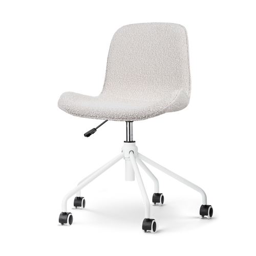 Nolon Nout-Fé Bureaustoel Bouclé Beige - Wit Onderstel - Stof