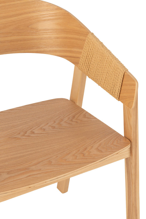 J-Line stoel Naga - essenhout/touw - naturel