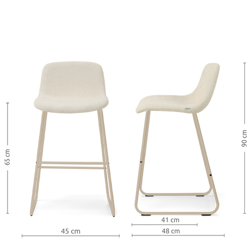 Nolon Nino-Mats barkruk cottonbeige - beige onderstel - 65 cm