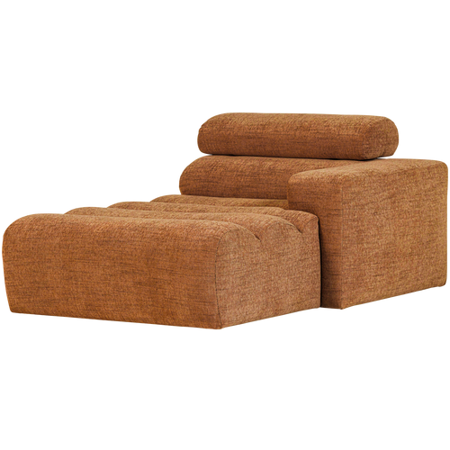 WOOOD chaise longue element arm rechts Novi - Polyester -Oranje Melange - 86x109x173 - vtwonen shop
