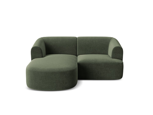 Cosmopolitan Design Modulaire hoekbank links Campi 3-zits, flueel groente - 156x180x70cm