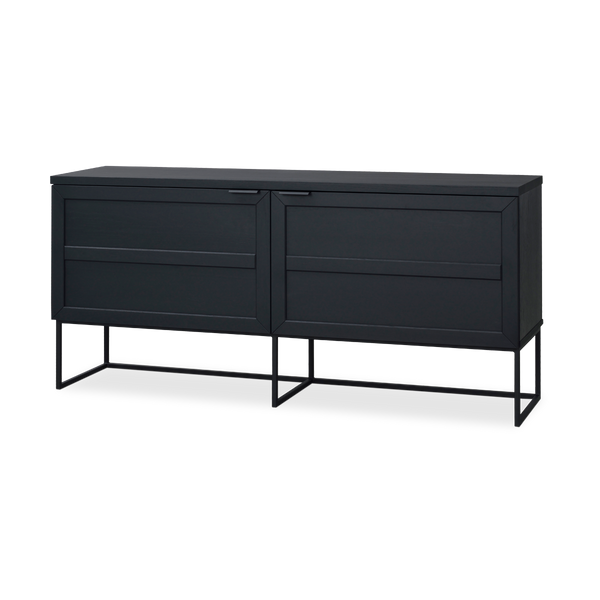 Rowico Home Everett Houten Dressoir Zwart - Metalen Poten - 160 cm – vtwonen Rowico Home Everett Houten Dressoir Zwart - Metalen Poten - 160 cm – vtwonen