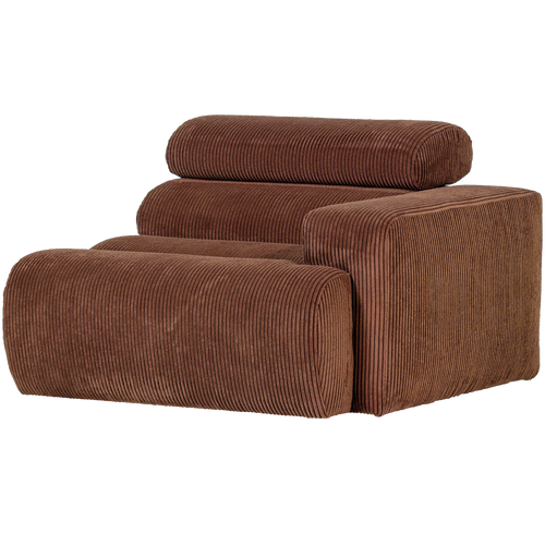 WOOOD 1-zits element bank arm rechts Novi - Ribstof - Terra - 86x109x113