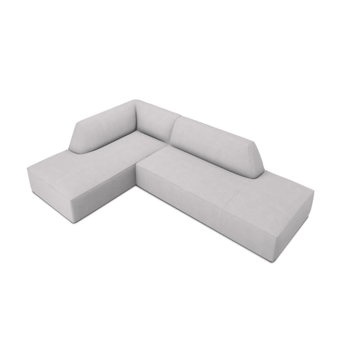 Cosmopolitan Design - Modulaire hoekbank links Siena 4-zits, structurele stof lichtgrijs - 180x273x69cm