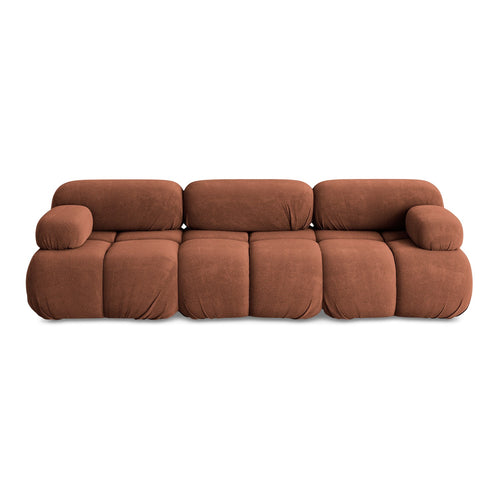 LaMiaSofa 3-zits bank Sanremo - chenille stof - terracotta - 285x96x70