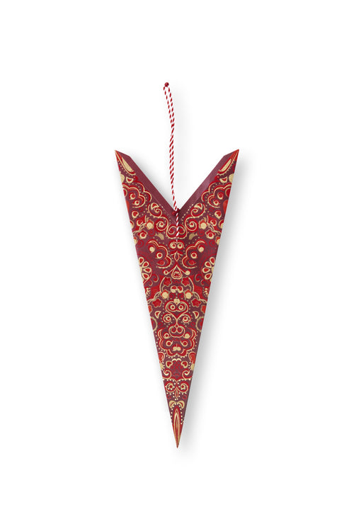 Pip Studio - Christmas Dark Red Overall Print - Papieren Kerstster - 110cm