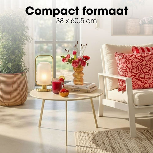 Mica Decorations Seatle Bijzettafel Rond voor Buiten - Koffietafel - Salontafel Buiten - Ook als Plantentafeltje of Plantenstandaard - Metaal - 38 x