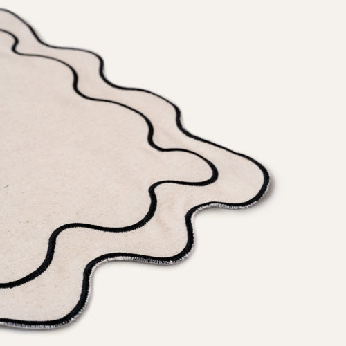 Kulu Club placemats Wavy - linnenmix - beige - set van 2 - vtwonen shop