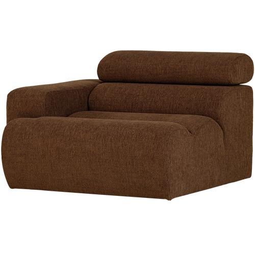 WOOOD 1-zits element bank arm links Novi - Polyester - Mokkabruin - 86x109x113 - vtwonen shop