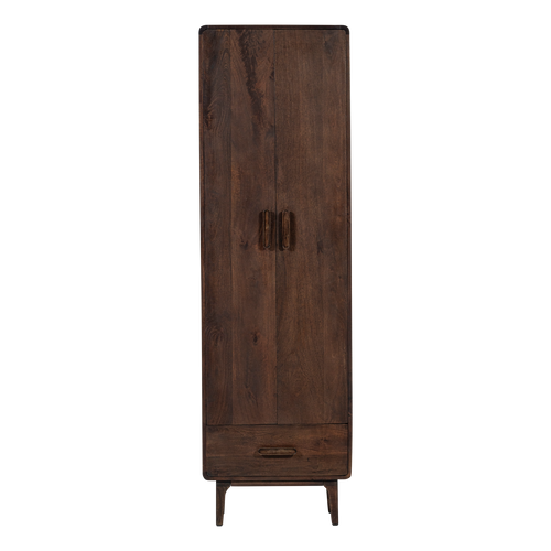 WOOOD hoge kast Liya - Mangohout - Donkerbruin - 200x60x35