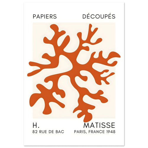 Artfulprints  Matisse – Dreamy coral flower orange   poster 50x70 cm - vtwonen shop
