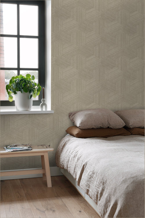 Origin Wallcoverings behang grafisch 3D motief beige - 50 x 900 cm - 347942 - vtwonen shop