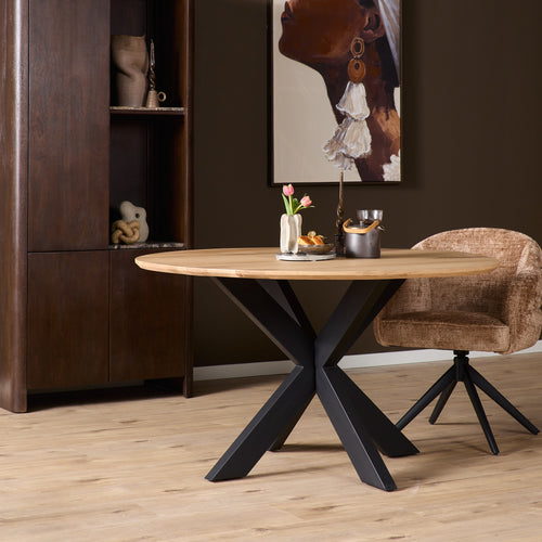 Starfurn  eettafel Ferris - bruin - 130x130x76cm