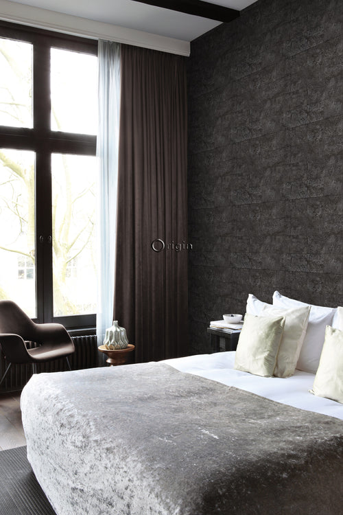 Origin Wallcoverings behang kalkstenen blokken zwart - 53 cm x 10,05 m - 347583 - vtwonen shop