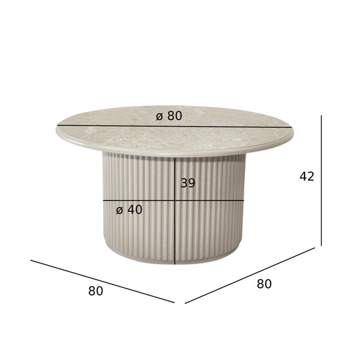 Furnhouse ronde salontafel Easy - Beige - Ø 80 cm