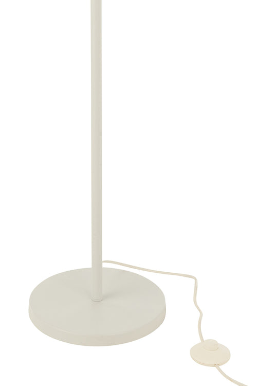 J-Line vloerlamp - metaal/rotan - wit/naturel