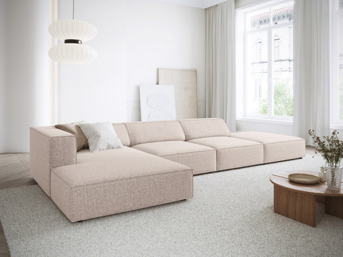 Cosmopolitan Design linker hoekbank Arendal 5-zits, chenille, beige - 166x341x70cm