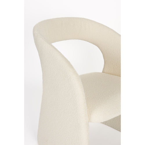 Housecraft Living Maire Stoel/ Eetkamerstoel Bouclé Off-White - Beige