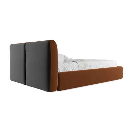 LaMiaSofa Bed met opbergruimte Milano - velours - terracotta - 160x228x82