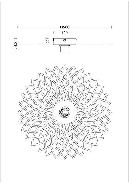 Ylumen plafondlamp Ombra - 1 lichts - 50  x 8   cm - mat goud - vtwonen shop