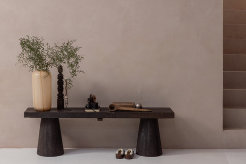 WOOOD vaas met streep Arles - Glas - Naturel - Set van 2 - vtwonen shop