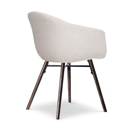 Nolon Nena-Otis eetkamerstoel beige - walnoot houten onderstel - set van 2