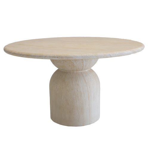 DÉJA Living Tuintafel Djurö - Travertin - Rond - 130x130x76cm - vtwonen shop