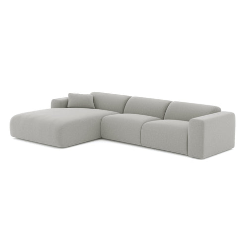 Sia Home - Grote hoekbank, links MYRA - kruisweefsel lichtgrijs 280cm