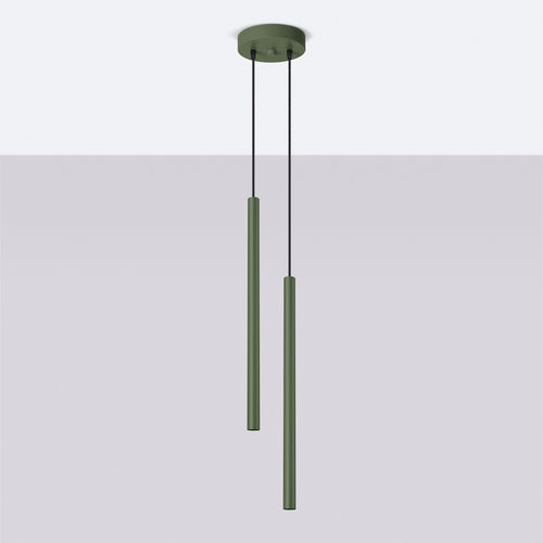 Sollux Lighting Hanglamp PASTELO 2 olijfgroen - 15x15x104cm