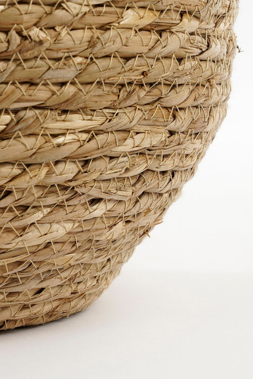 Mica Decorations  Jorck Plantenmand - Set van 3 - H24 x Ø26 cm - Zeegras - Beige, Bruin