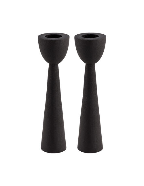 vtwonen Kandelaars - 2 Stuks - Metaal - Zwart - Hoogte 16cm - vtwonen shop