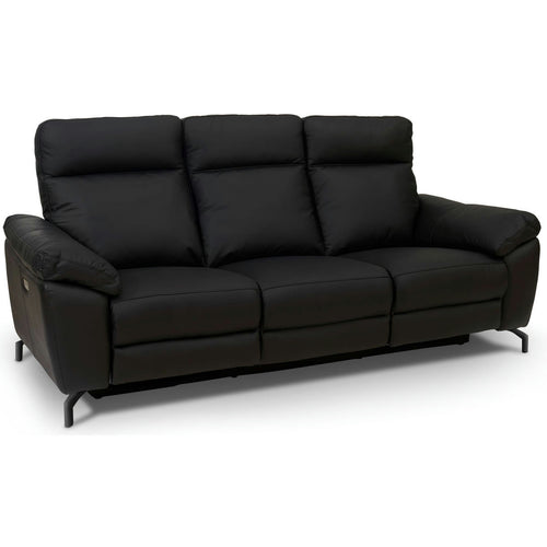 Furnhouse 3-zitsbank Selesta - Zwart - Leer, PVC - 96x222x101