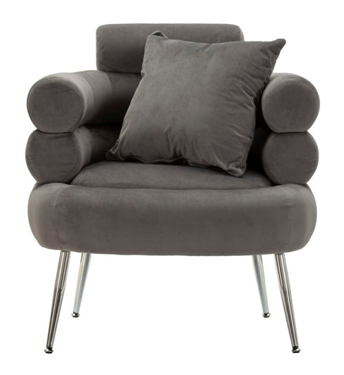Mauro Ferretti fauteuil - 78x68x85 cm - grijs/zilver
