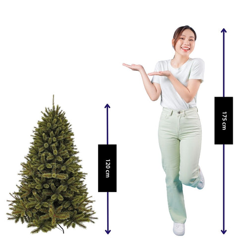 Triumph Tree Forest Frosted Kunstboom - Kerstboom voor Binnen met Frosted Naalden - Kerstversiering met Volle Uitstraling - Rond Klassiek - H120 x Ø99