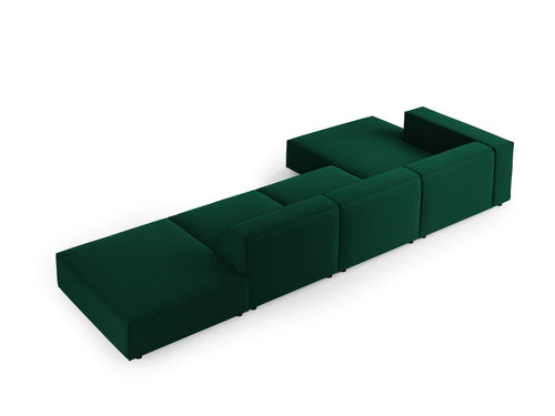 Cosmopolitan Design linker hoekbank Arendal 5-zits, flueel, flessengroen - 166x341x70cm