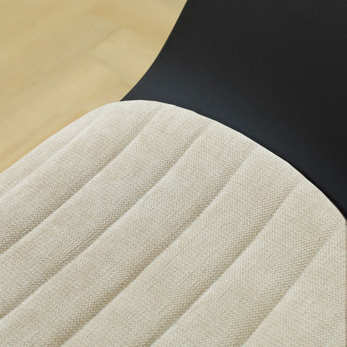 Nolon Nino-Liz barkruk zwart met naturelbeige zitkussen - zwart onderstel - 65 cm