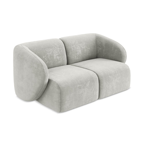 LaMiaSofa Tweezits modulaire bank Cervo - chenille stof - lichtgrijs - 174x94x75