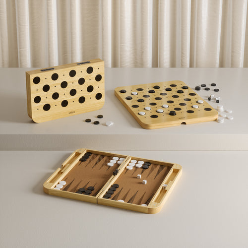 Umbra bordspel voor backgammon en dammen Blitz - 37 x 24 x 5 cm - naturel