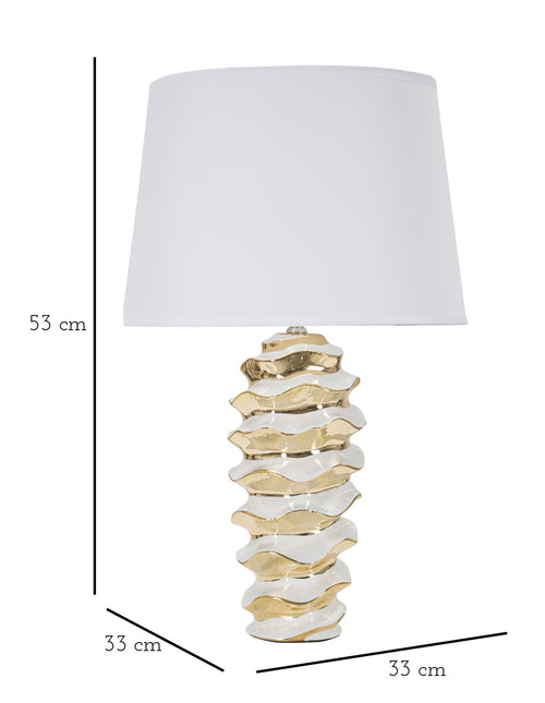 Mauro Ferretti tafellamp - Ø 33x53 cm - wit/goud