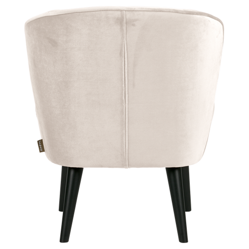 WOOOD fauteuil Sara - Velvet - Off White - 71x59x70