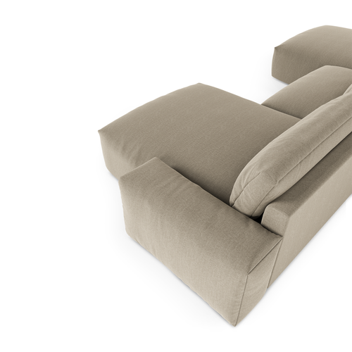 Sia Home - Panoramische banken BLISS - Zacht aanvoelende geweven stof - Mol - 420cm - vtwonen shop