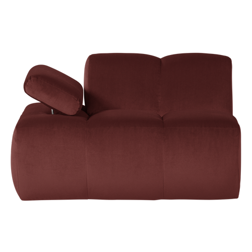 WOOOD 1-zits bank arm links Mojo - Velvet - Kastanjebruin - 74x124x97